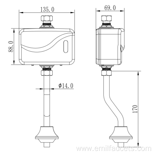 Public bathroom sensor automatic flush clean valve